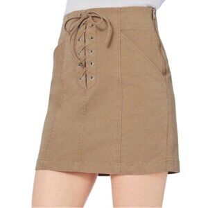 ALC Kylie Khaki Lace-up Mini Skirt from Intermix